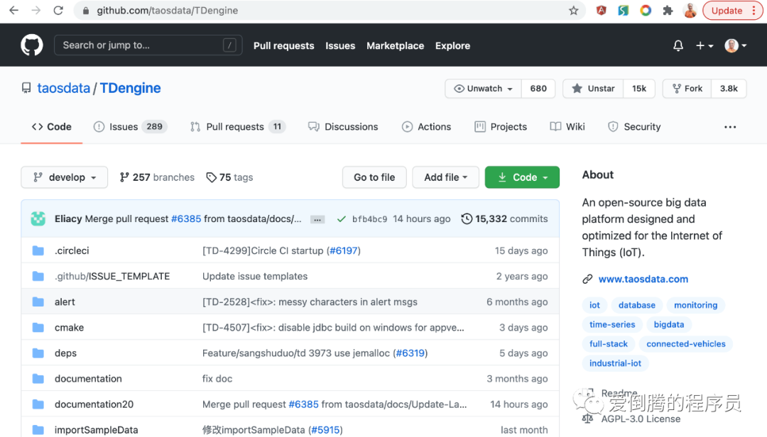 人均估值 5000 萬 RMB,53 歲程序員能做到的,你也能! - TDengine Database 時序數據庫 TDengine 在 GitHub 的頁面