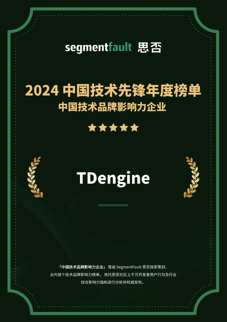 7個,榜上有名! - TDengine Database 時序數據庫 7個,榜上有名! - TDengine Database 時序數據庫