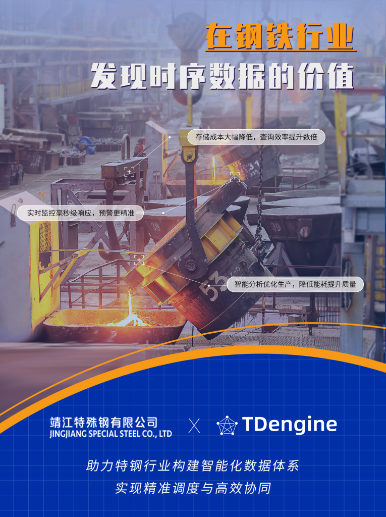 數據賦能鋼鐵智造,TDengine 助靖江特鋼打造高效生產體系 - TDengine Database 時序數據庫 數據賦能鋼鐵智造,TDengine 助靖江特鋼打造高效生產體系 - TDengine Database 時序數據庫