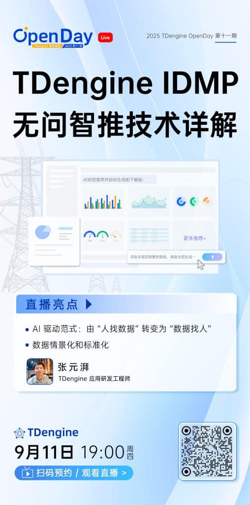 TDengine Open Day 第十一期:無問智推技術全解析 - TDengine Database 時序數據庫 TDengine Open Day 第十一期:無問智推技術全解析 - TDengine Database 時序數據庫